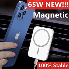 65W Magnetic Wireless Car Charger Air Vent Mount Phone Holder for Iphone 14 13 12 Pro Max Car Fast Wireless Charging Station