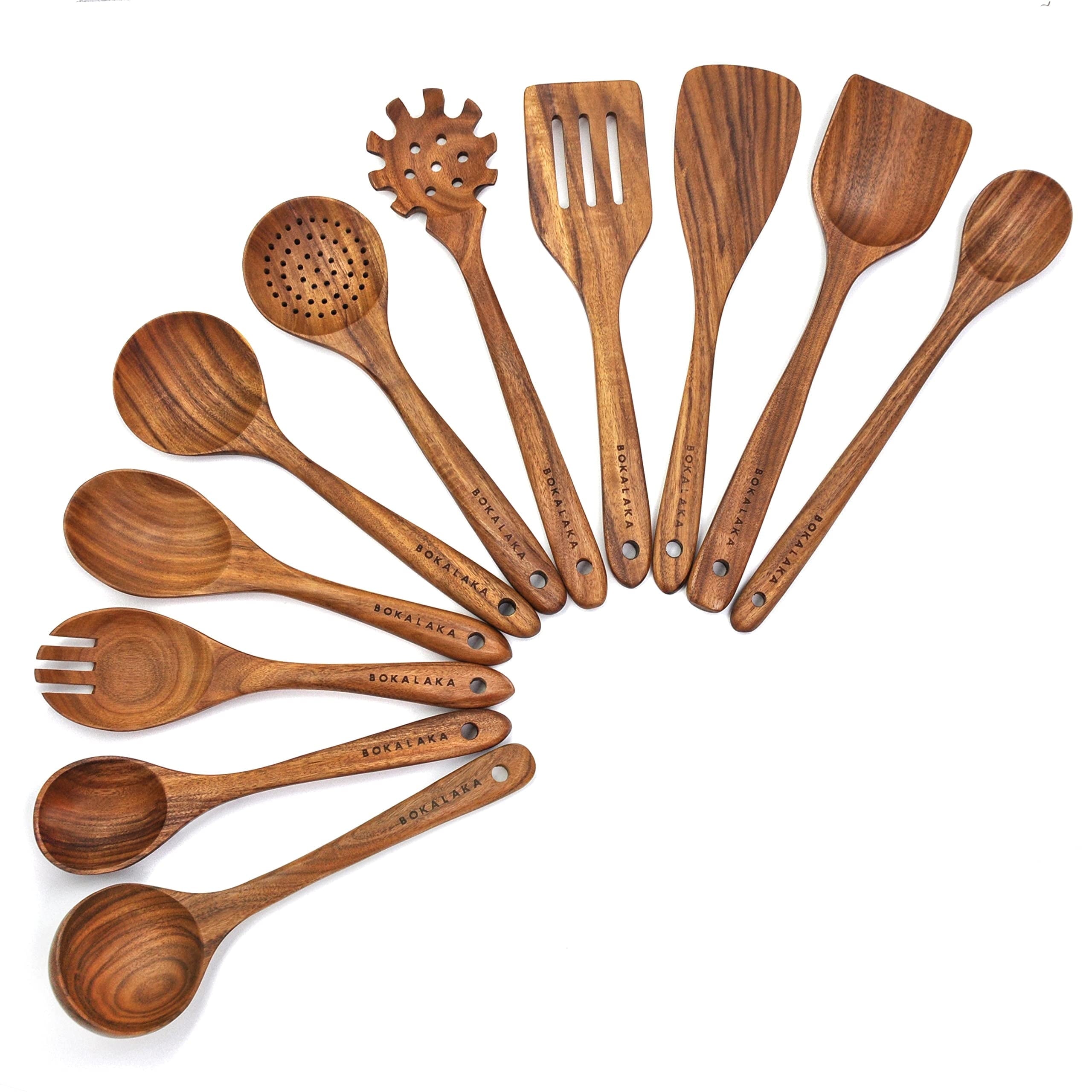 Wooden Kitchen Utensils Set (12 Pack)