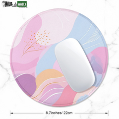 ITNRSIIET round Mouse Pad with Stitched Edge Premium-Textured Waterproof Non-Slip Rubber Base Desktop Protection Mat Diameter 8.7 Inches, Art Style Pattern