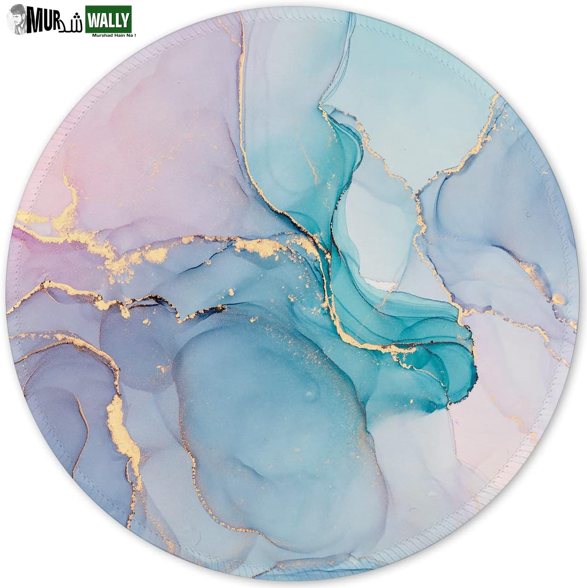 ITNRSIIET round Mouse Pad with Stitched Edge Premium-Textured Waterproof Non-Slip Rubber Base Desktop Protection Mat Diameter 8.7 Inches, Art Style Pattern