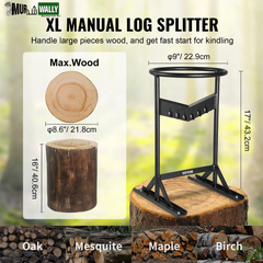 VEVOR Firewood Kindling Splitter, 9''X17'' XL Wood Splitter, Unique V-Shaped Finger-Safety Blade, Manual Log Splitter for Wood Splitting, Heavy Duty Strong Steel Structure & Stability, Log Splitter
