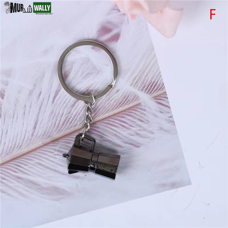 1PCS Creative Coffee Keychain Portable Coffee Machine Pitcher Keyring Coffee Handle Keyring Portable Coffeeware Accessories Gift