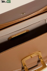 Fame Buckle Closure Crescent Faux Leather Crossbody Bag