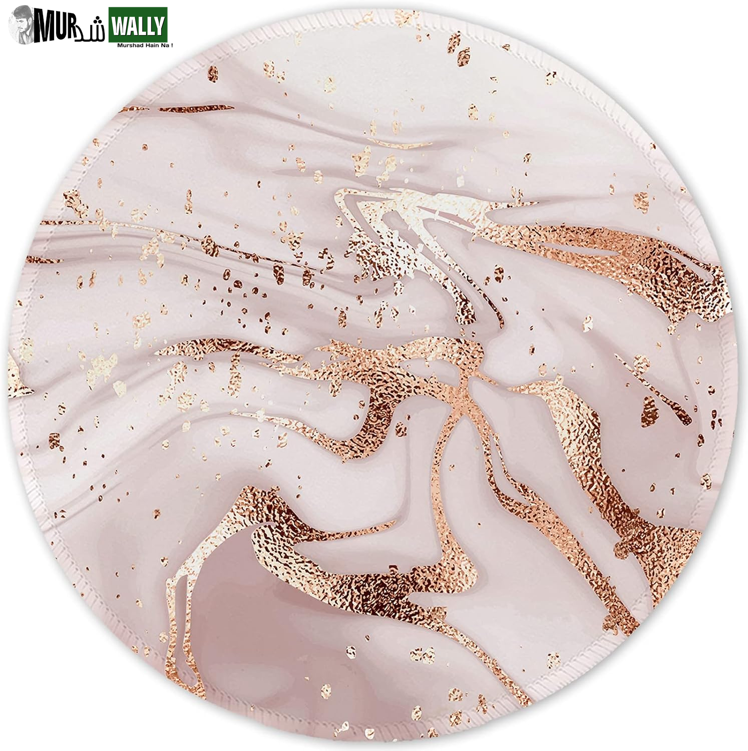 ITNRSIIET round Mouse Pad with Stitched Edge Premium-Textured Waterproof Non-Slip Rubber Base Desktop Protection Mat Diameter 8.7 Inches, Art Style Pattern