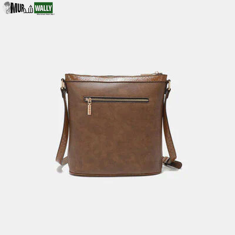 Nicole Lee USA Metallic Stitching Embroidery Inlaid Rhinestone Crossbody Bag