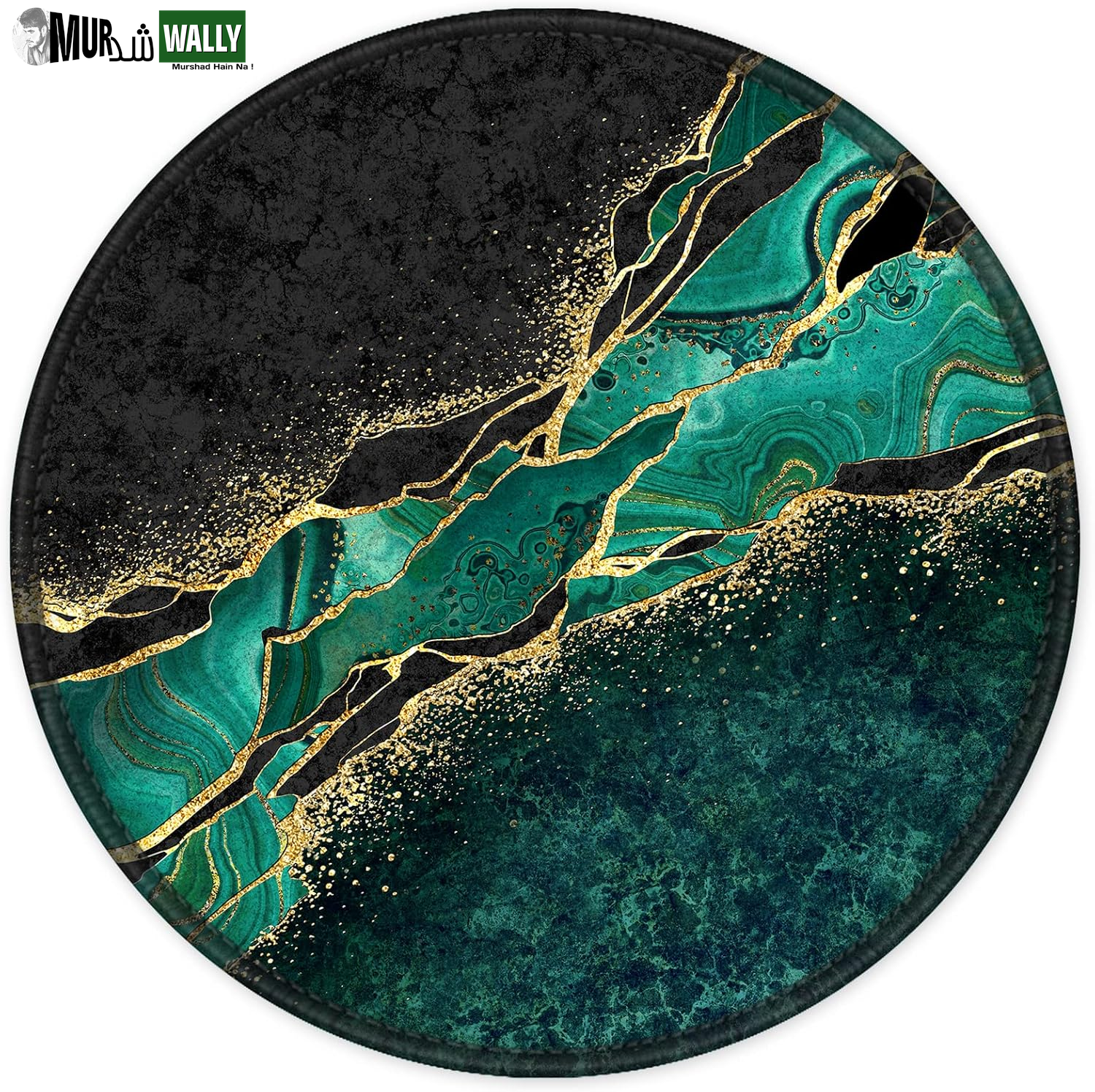 ITNRSIIET round Mouse Pad with Stitched Edge Premium-Textured Waterproof Non-Slip Rubber Base Desktop Protection Mat Diameter 8.7 Inches, Art Style Pattern