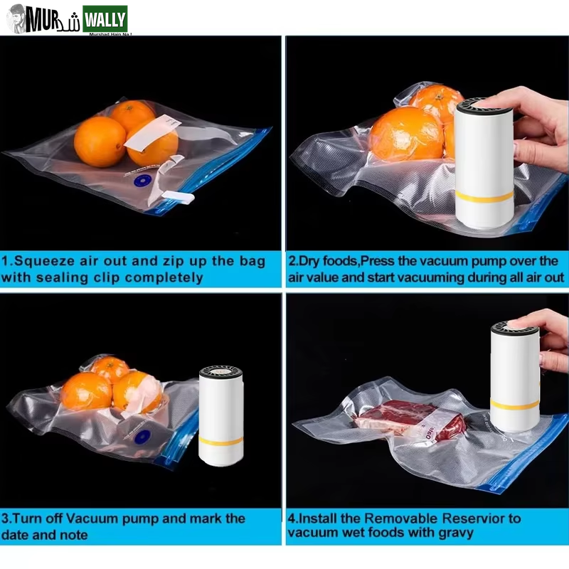 High-Quality Food Handheld Vacuum Sealer Portable & Rechargeable Vacuum Sealer (Vacuum Sealers+ 30 Reusable Vacuum Seal Bags