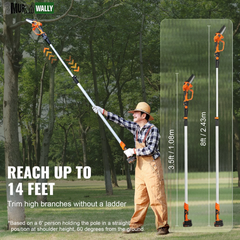 VEVOR 2-In-1 Cordless Pole Saw & Mini Chainsaw, 20V 4Ah Battery Pole Chainsaw, 5 Cutting Capacity 8 Ft Reach Pole Saw for Branch Cutting & Tree Trimming (Battery and Blade Cover Included)