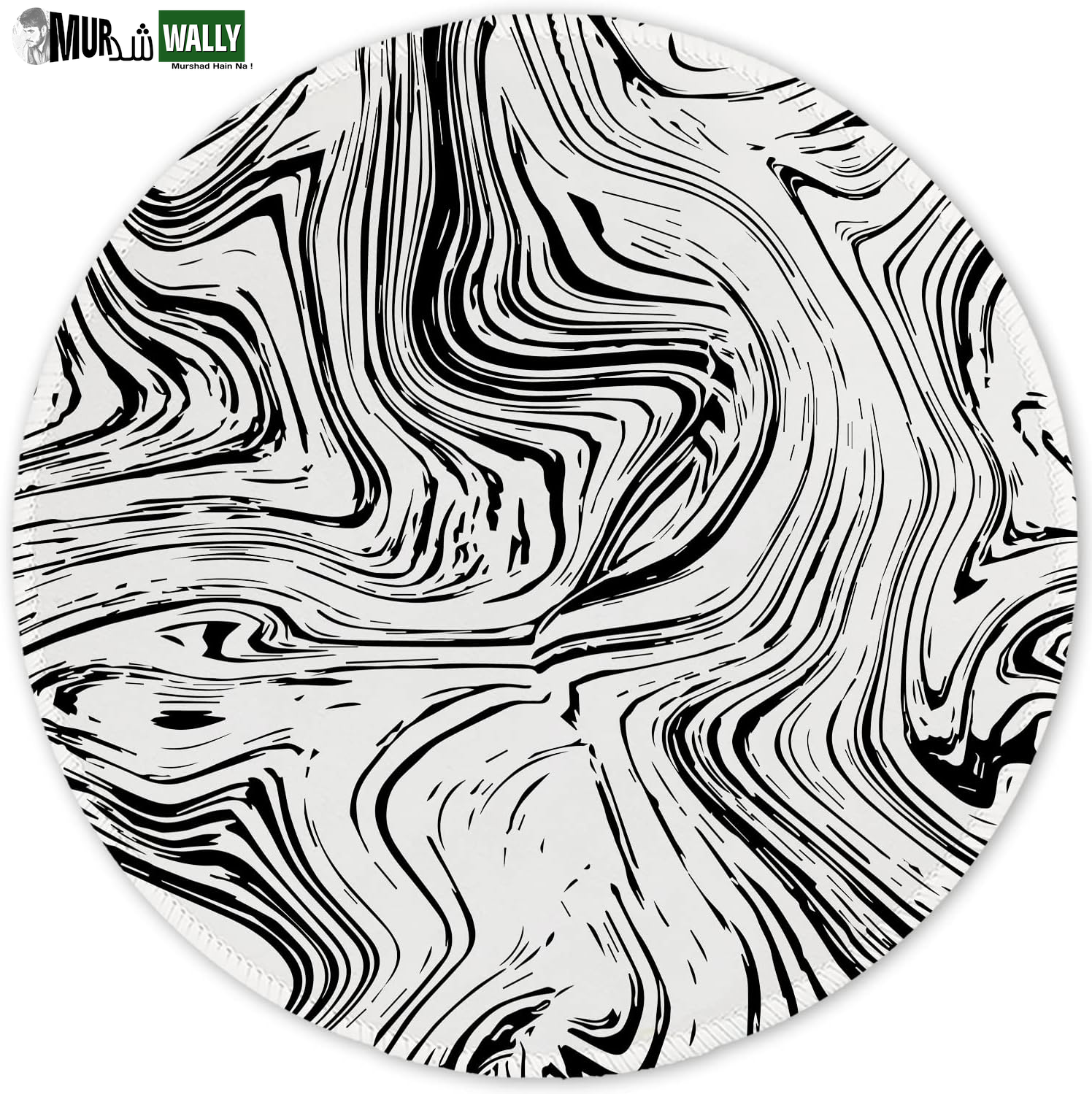 ITNRSIIET round Mouse Pad with Stitched Edge Premium-Textured Waterproof Non-Slip Rubber Base Desktop Protection Mat Diameter 8.7 Inches, Art Style Pattern