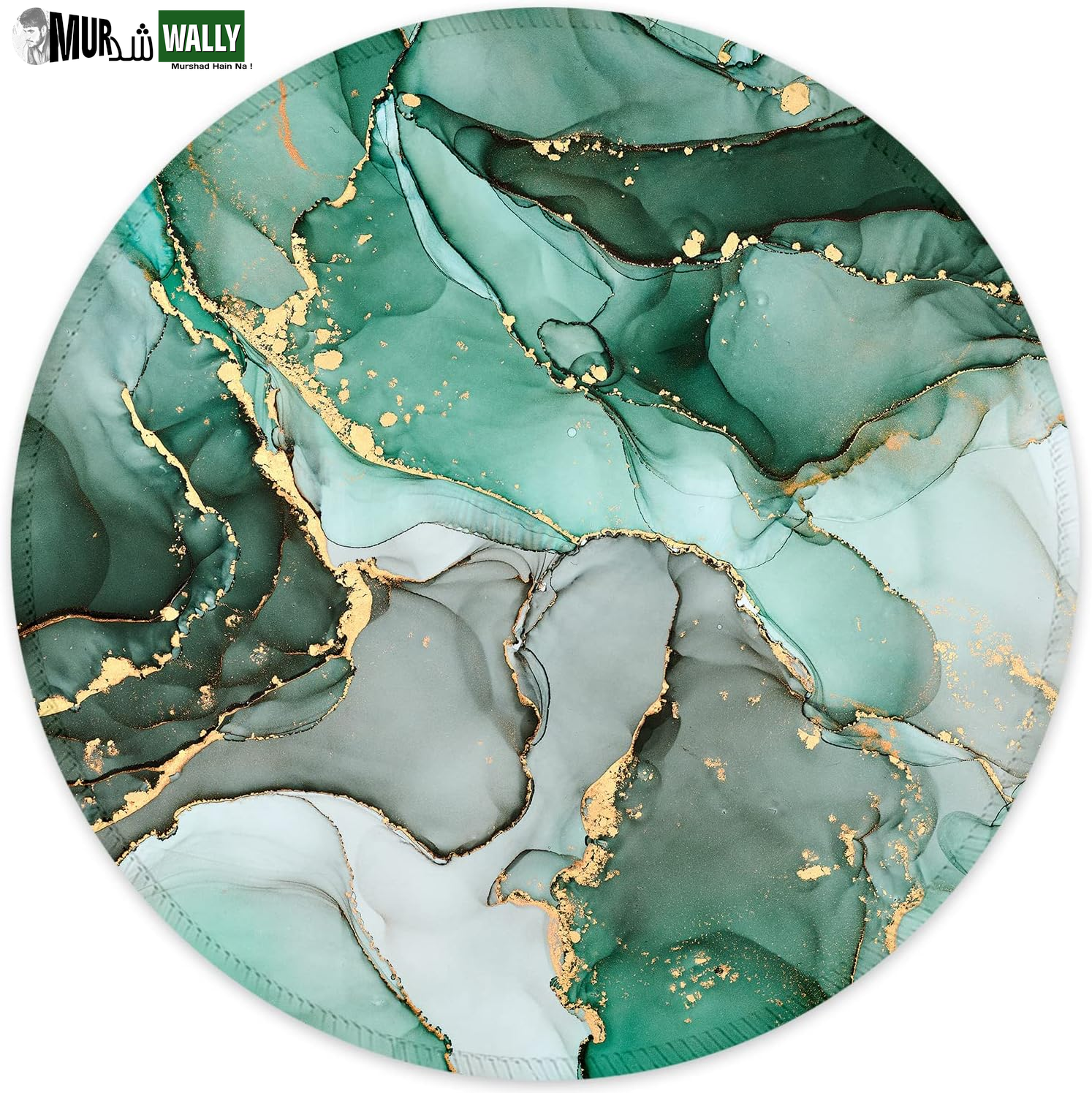 ITNRSIIET round Mouse Pad with Stitched Edge Premium-Textured Waterproof Non-Slip Rubber Base Desktop Protection Mat Diameter 8.7 Inches, Art Style Pattern