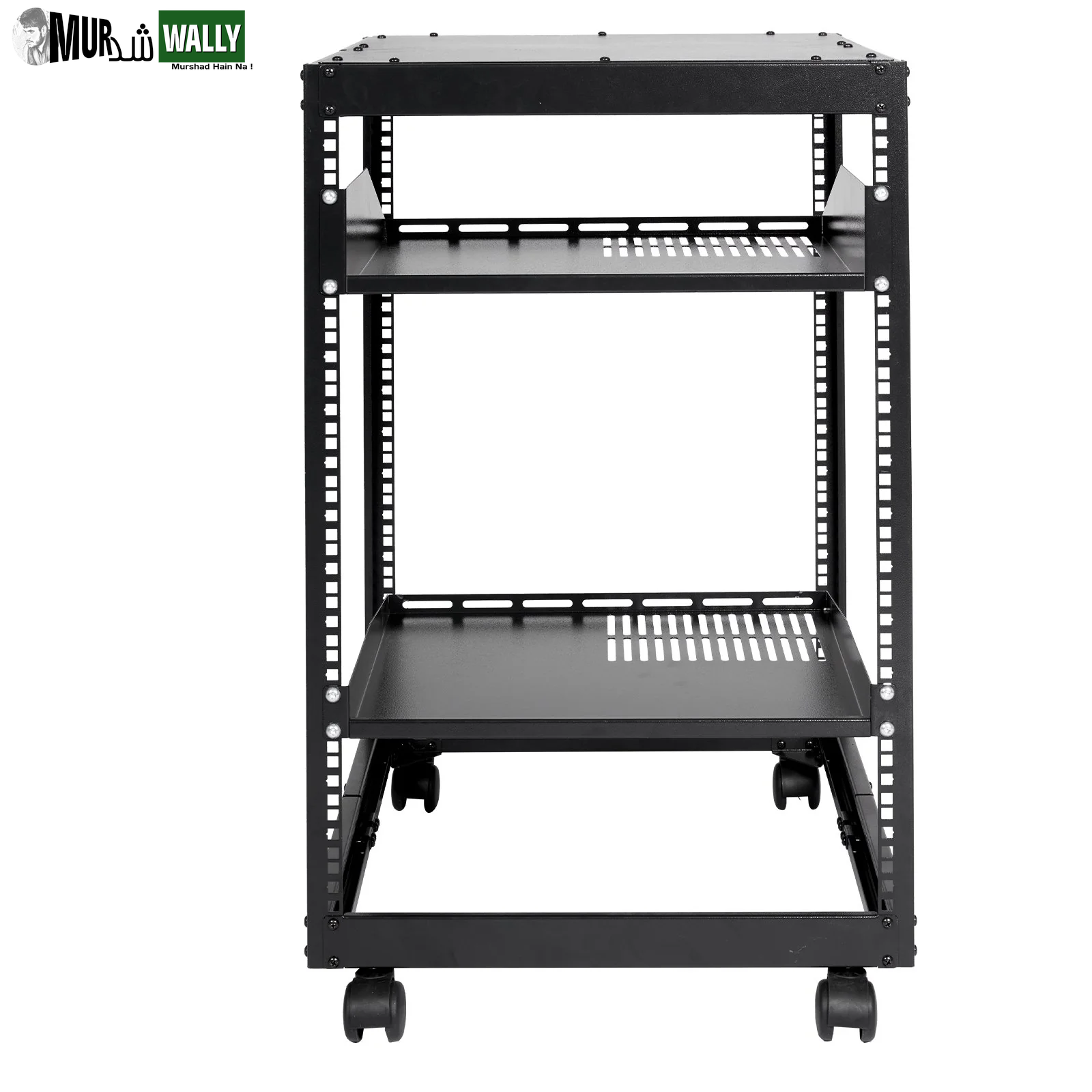 VEVOR 15U Open Frame Server Rack, 23''-40'' Adjustable Depth, Free Standing or Wall Mount Network Server Rack, 4 Post AV Rack with Casters, Holds All Your Networking IT Equipment AV Gear Router Modem