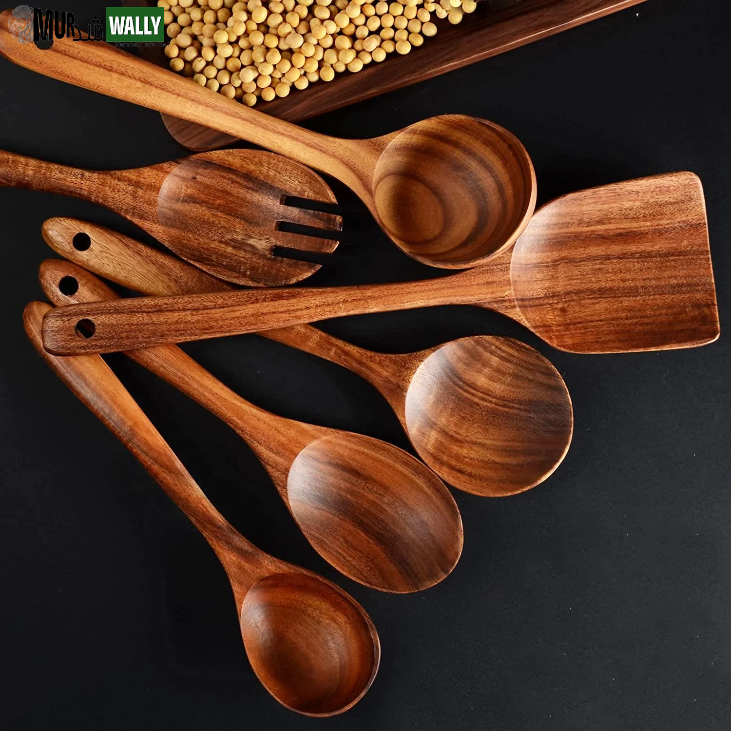 Wooden Kitchen Utensils Set (12 Pack)