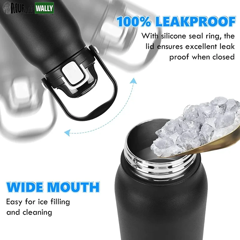 2L Tumbler Thermo Bottle Large Capacity with Straw Stainless Steel Thermal Water Bottle Cold and Hot Thermo Cup Vacuum Flask Gym