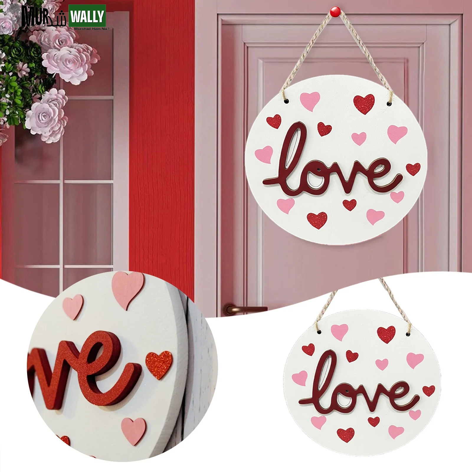 16 Inch Valentine'S Day Sign Luminous Love Heart Shape Wreath Garland with Lights Home Decorations Red Valentines Day Gifts