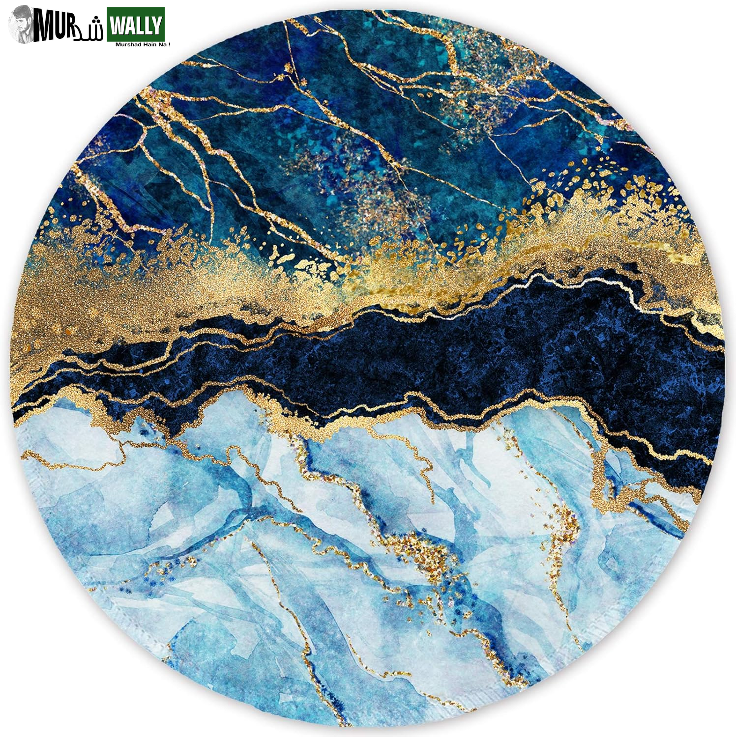 ITNRSIIET round Mouse Pad with Stitched Edge Premium-Textured Waterproof Non-Slip Rubber Base Desktop Protection Mat Diameter 8.7 Inches, Art Style Pattern