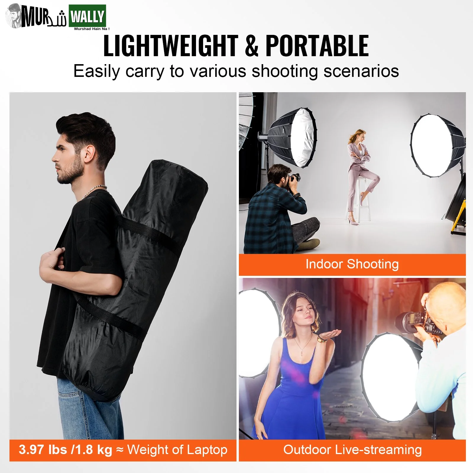 VEVOR Parabolic Softbox 33 in Quick Release & Quick Fold & Portable