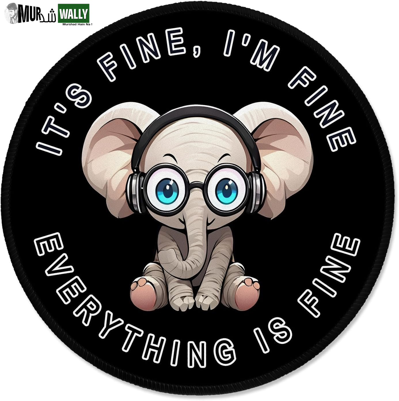 ITNRSIIET round Mouse Pad with Stitched Edge Premium-Textured Waterproof Non-Slip Rubber Base Desktop Protection Mat Diameter 8.7 Inches, Art Style Pattern