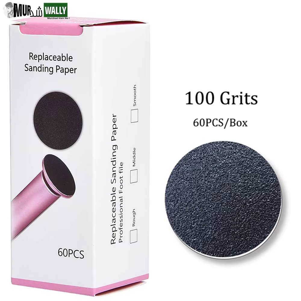 60 Pieces Replacement Sandpaper Disk Sanding Paper Accessory for Electric Foot Callus Remover Tool Pedicure Foot File 60Pcs/Box