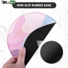 ITNRSIIET round Mouse Pad with Stitched Edge Premium-Textured Waterproof Non-Slip Rubber Base Desktop Protection Mat Diameter 8.7 Inches, Art Style Pattern