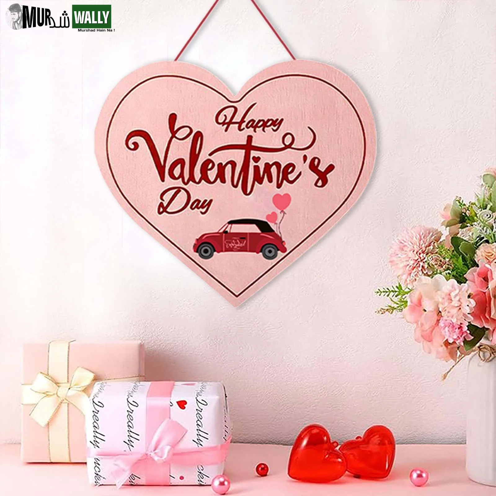 16 Inch Valentine'S Day Sign Luminous Love Heart Shape Wreath Garland with Lights Home Decorations Red Valentines Day Gifts
