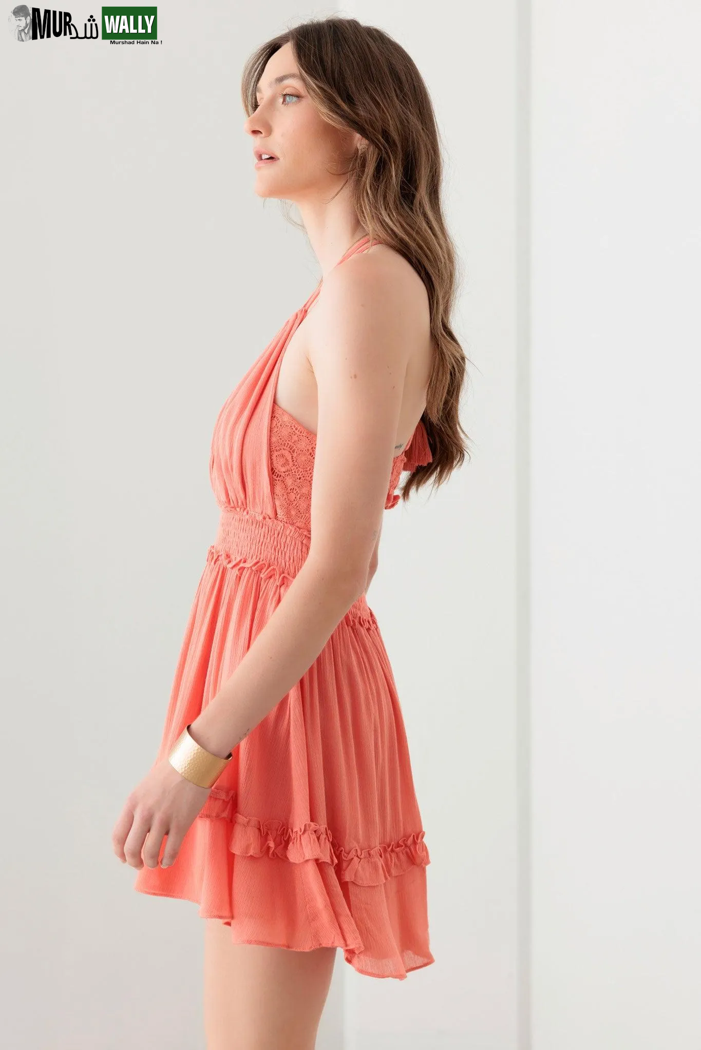 Lace Open Back Ruffle Tiered Dress