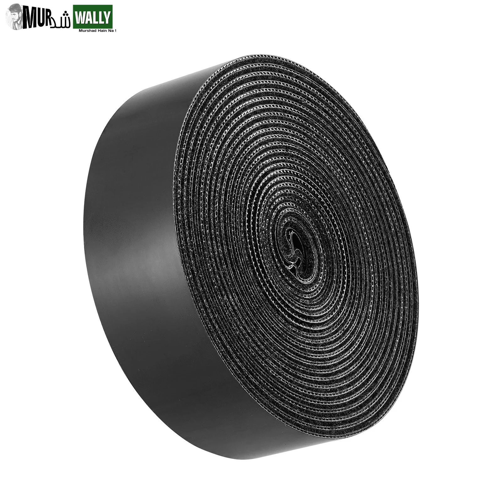 16 Ft X 1.5 in Hook and Loop Tape Nylon Self Adhesive Strips Roll Black