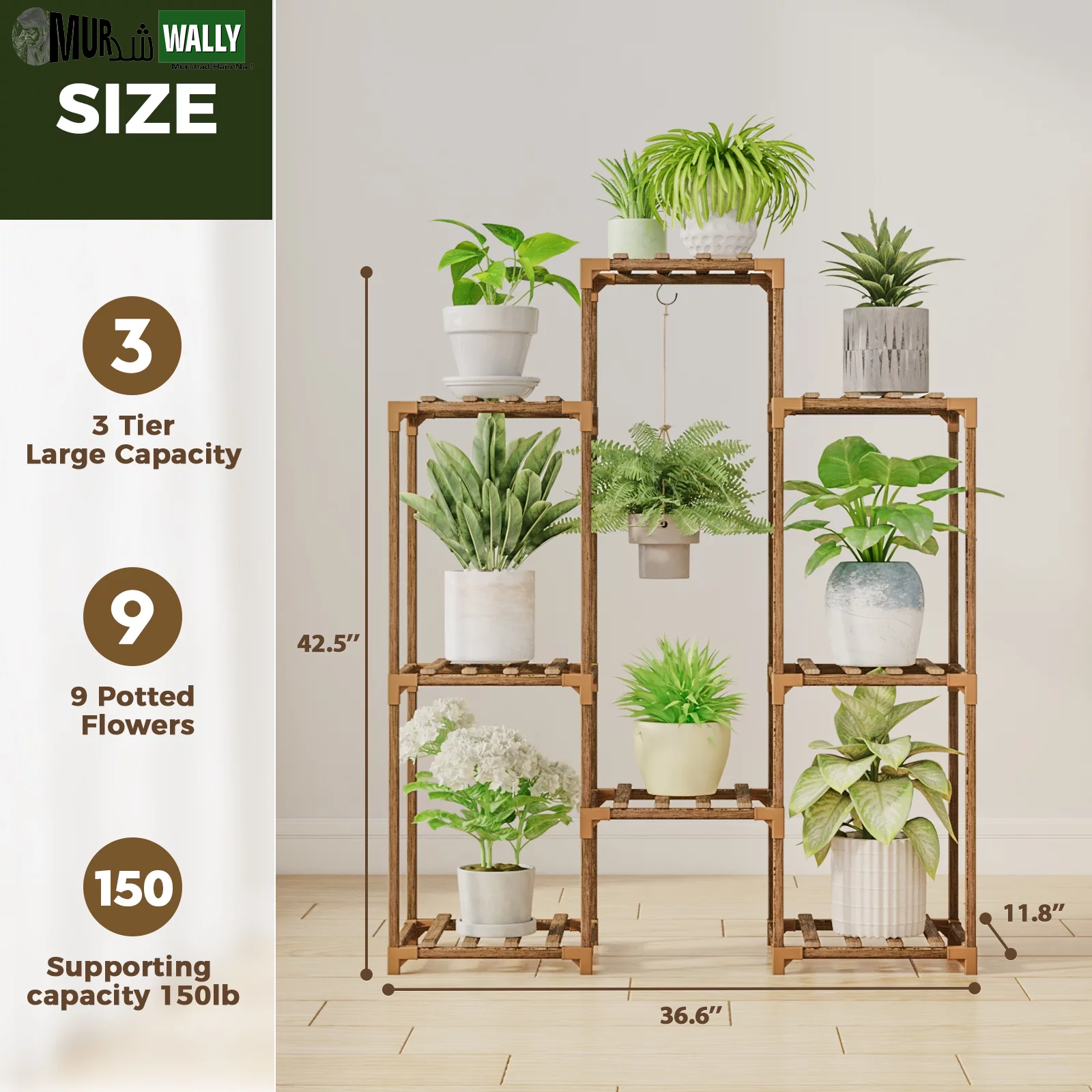 Outdoor Plant Stand Indoor Plant Rack Plant Shelf Wood Outdoor Tiered Plant Shelf for Multiple Plants Ladder Plant Holder