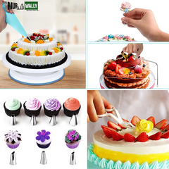 Cake Decorating Kit,132Pcs Cake Decorating Tools with Cake Turntable Stand Icing Piping Bags and Tips Set Baking Supplies Set for Beginner and Cake-Lover