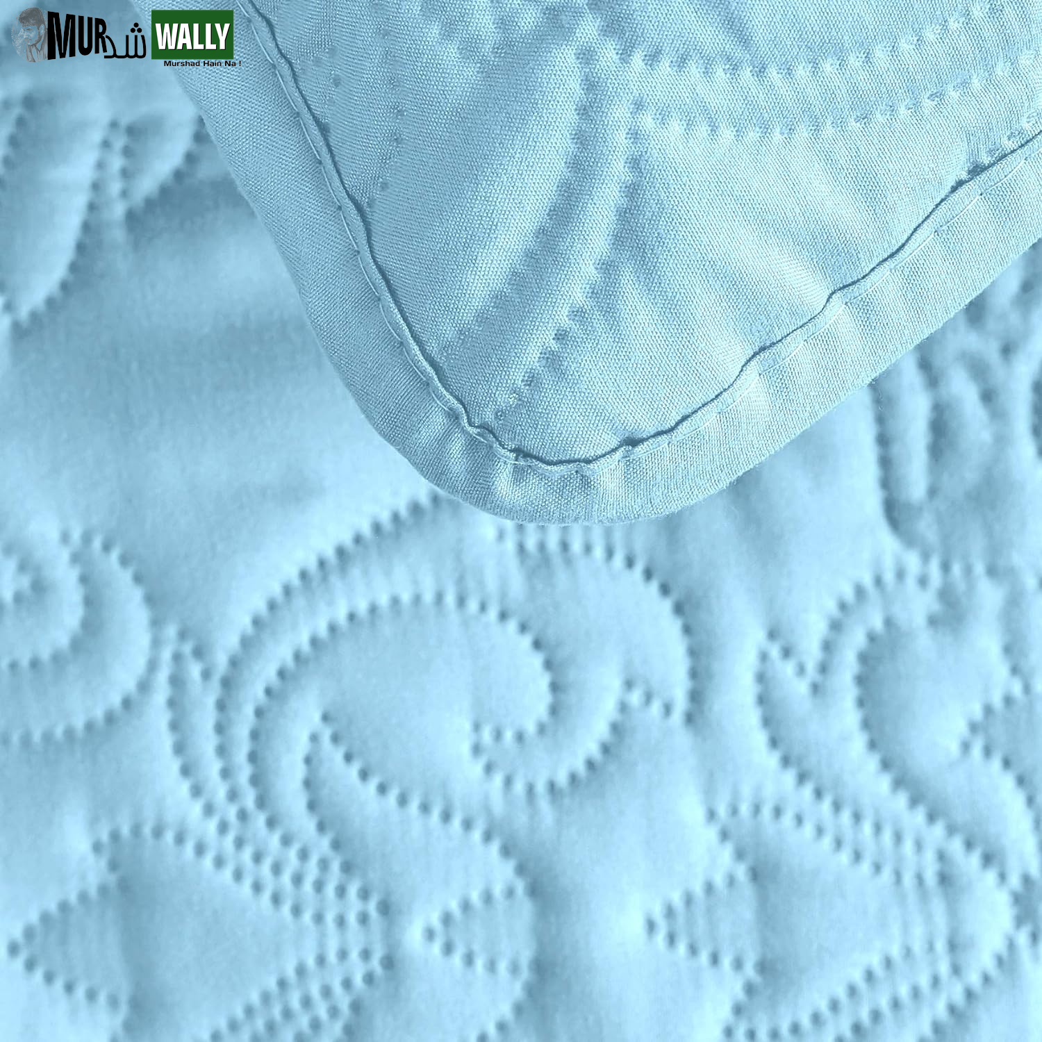 Sophia and William 2 Pieces Quilt Set Twin Size with 1 Quilt and 1 Pillow Sham, Reversible Microfiber Bedding Bedspread Coverlet Set, Cozy, Lightweight and Hypoallergenic, Light Blue