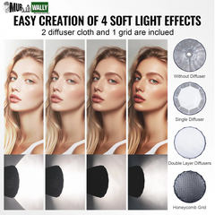 VEVOR Parabolic Softbox 33 in Quick Release & Quick Fold & Portable