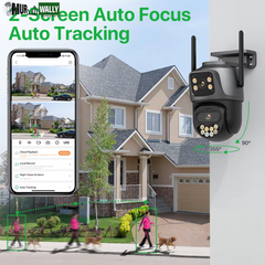 External Wifi PTZ Camera Dual Lens 4K 8MP HD Outdoor IP Camera 4MP Auto Tracking Security Protection CCTV Surveillance Icsee P2P