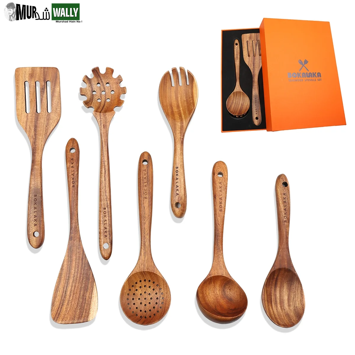 Wooden Kitchen Utensils Set (12 Pack)