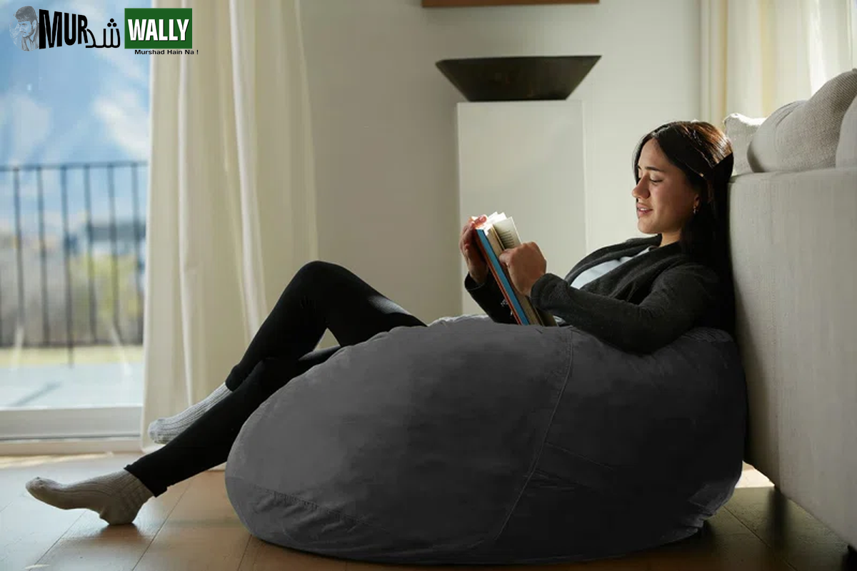 Bean Bag Chair - 3 Ft Shredded Foam Filled round Pouf Chair - Plush, Ultra Soft Memory Foam Filled Bean Bag Chair with Microsuede Cover - Stuffed Foam Filled Furniture and Accessories for Dorm Room