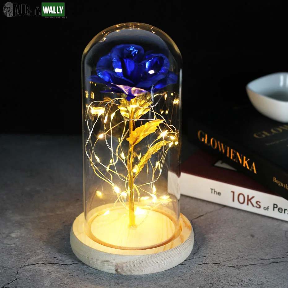Beauty and the Beast Rose Rose in LED Glass Dome Forever Rose Red Rose Valentine'S Day Mother'S Day Special Romantic Gift