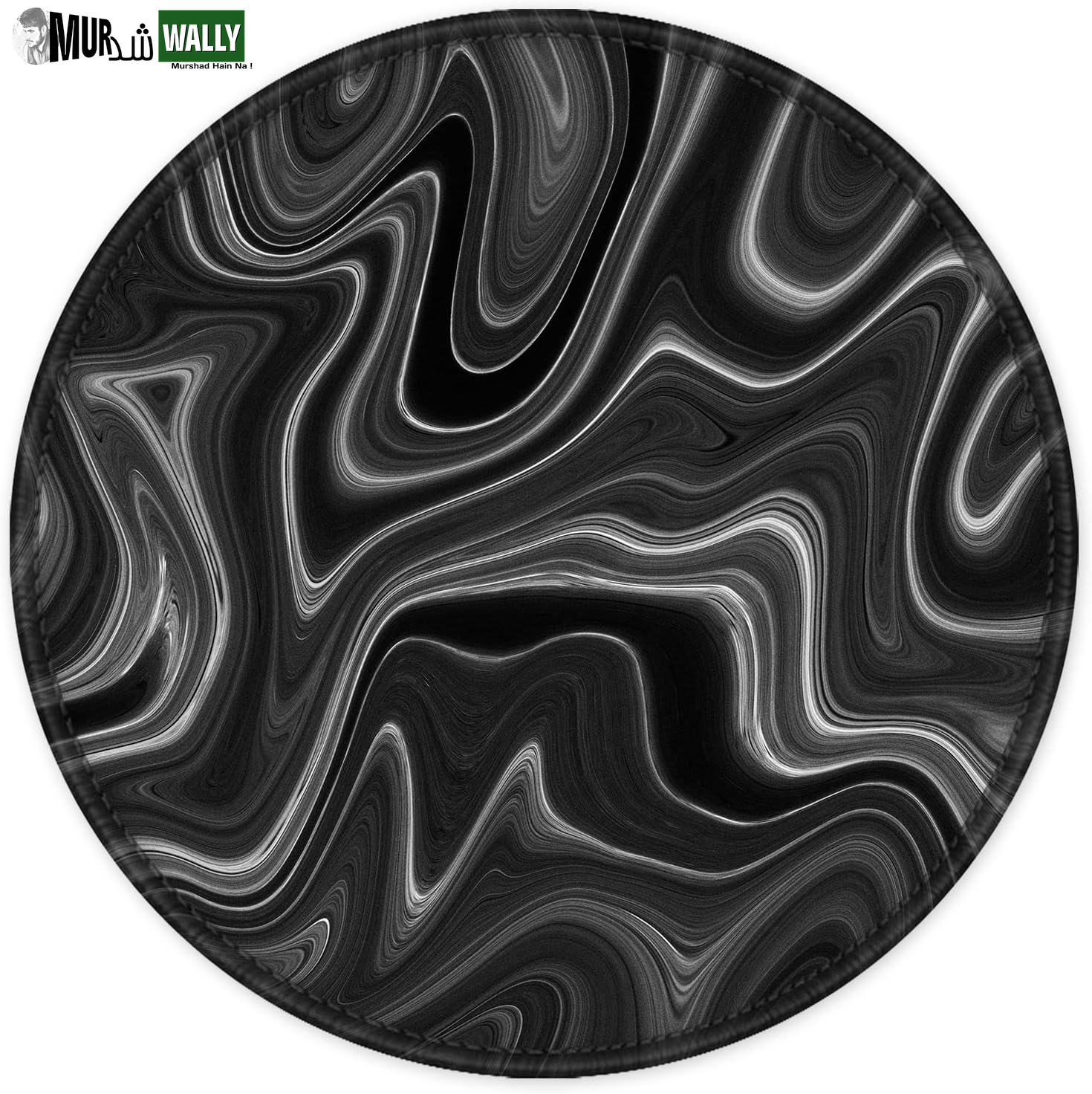 ITNRSIIET round Mouse Pad with Stitched Edge Premium-Textured Waterproof Non-Slip Rubber Base Desktop Protection Mat Diameter 8.7 Inches, Art Style Pattern