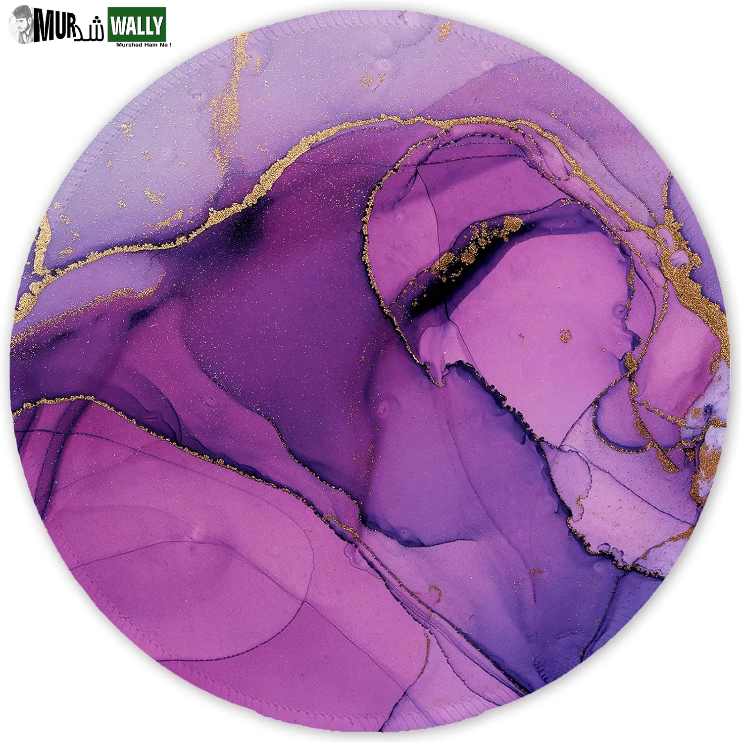 ITNRSIIET round Mouse Pad with Stitched Edge Premium-Textured Waterproof Non-Slip Rubber Base Desktop Protection Mat Diameter 8.7 Inches, Art Style Pattern
