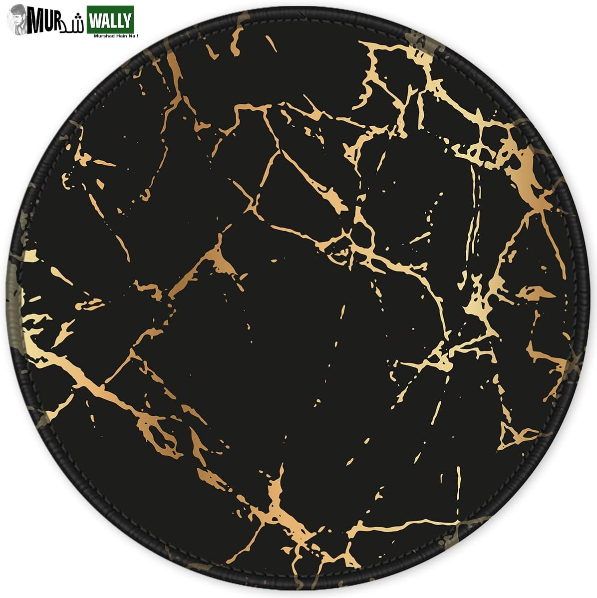ITNRSIIET round Mouse Pad with Stitched Edge Premium-Textured Waterproof Non-Slip Rubber Base Desktop Protection Mat Diameter 8.7 Inches, Art Style Pattern