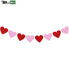 Be My Valentine Banner Glitter Heart Garland Banner Valentines Day Decor Romantic Decorations Valentines Proposal Decorations