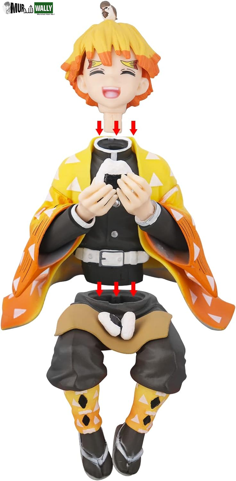 Anime Action Figure Statues Kamado Tanjirou Character Figure Model Toy Display Ornaments Gift Collection for Kids Fans (Agatsuma Zenitsu)
