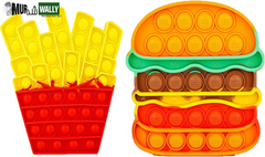 Fidget Toys Pop , Bubble Popping Sensory Fidget Toy for Adults and Children, Push Pop on It Stress Toy for Autism, Sensory Popper Educational Game Toy for Kids（Hamburger & Fries Shapes ）