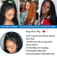 Human Hair Wigs 13X4 Deep Wave Frontal Wig Lace Wig 13X6 Human Hair 200 Density Human Hair Wig Curly Lace Front Human Hair Wig