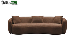 Yazgur 93.6'' Mid Century Modern Curved Living Room Sofa, 4-Seat Boucle Fabric Couch for Bedroom, Office, Apartment