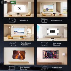 AI Off-Axis&E-Stand Dess C4 PRO 1080P Projector Full HD 4K 1200ANSI Projectors Video Smart TV for Home 32GB Movie Theater Beamer