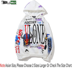 Thin Rapper Hoodie Long Sleeve Fashion Hip Hop Sweatshirts Pullover Hooded Thin Hoodies Graffiti Graphic Designs