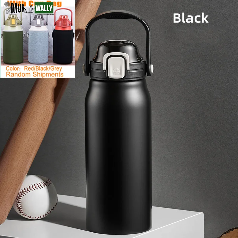 2L Tumbler Thermo Bottle Large Capacity with Straw Stainless Steel Thermal Water Bottle Cold and Hot Thermo Cup Vacuum Flask Gym