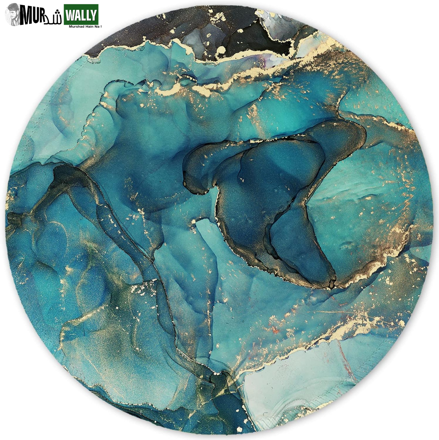 ITNRSIIET round Mouse Pad with Stitched Edge Premium-Textured Waterproof Non-Slip Rubber Base Desktop Protection Mat Diameter 8.7 Inches, Art Style Pattern