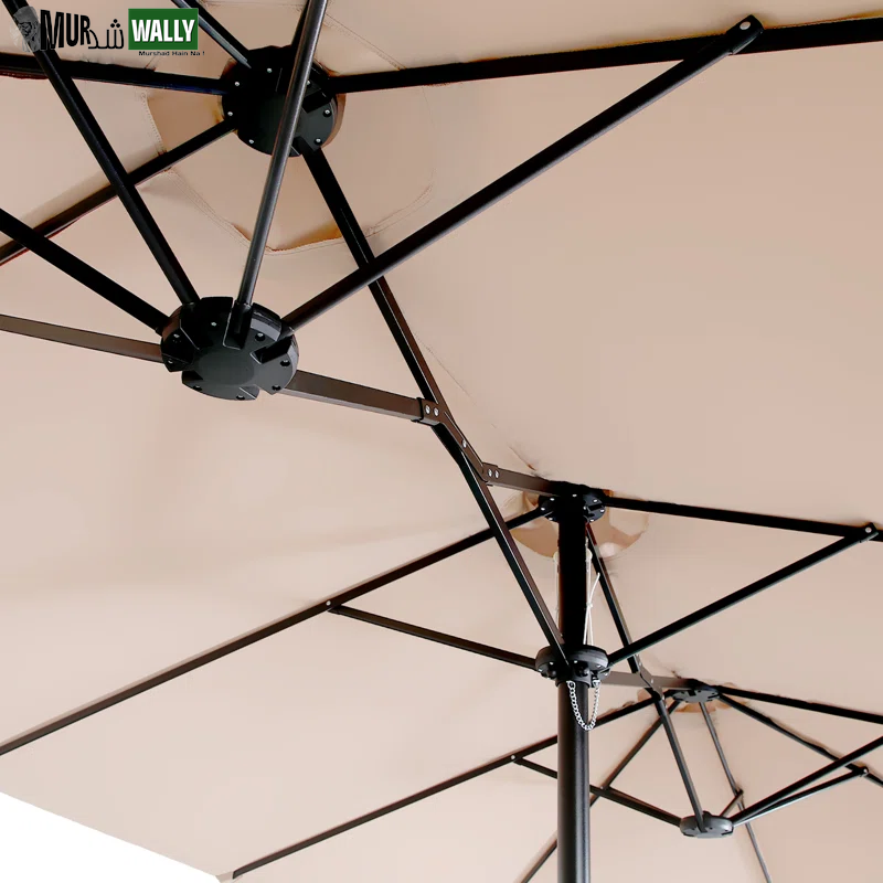 Nyasia 15 Ft X 9 Ft Rectangular Market Umbrella with Base