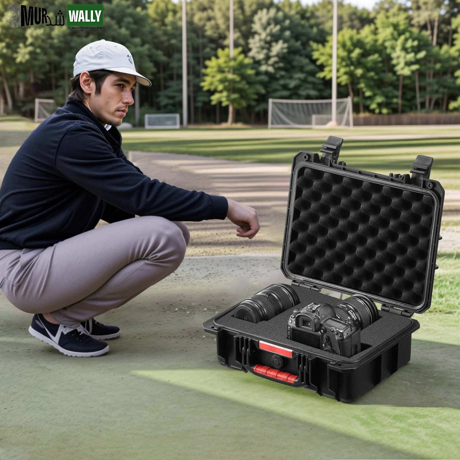 VEVOR 0.56 Cu.Ft Weatherproof Hard Case with Handle Clips Padlock Holes PU Foam Protect Pistol, Microphone, and Camera Equipment