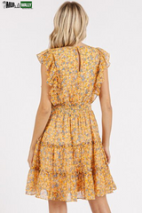Mittoshop Ditsy Floral Print Ruffle Chiffon Mini Dress