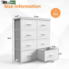 JHK Children'S Wardrobe for Bedroom with 8 Fabric Drawers Storage Cabinet Steel Frame Assembly Closet for Clothes Home Furniture